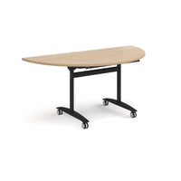 Semi circular deluxe flip top meeting table