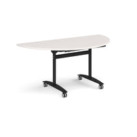 Semi circular deluxe flip top meeting table