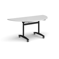 Semi circular deluxe flip top meeting table