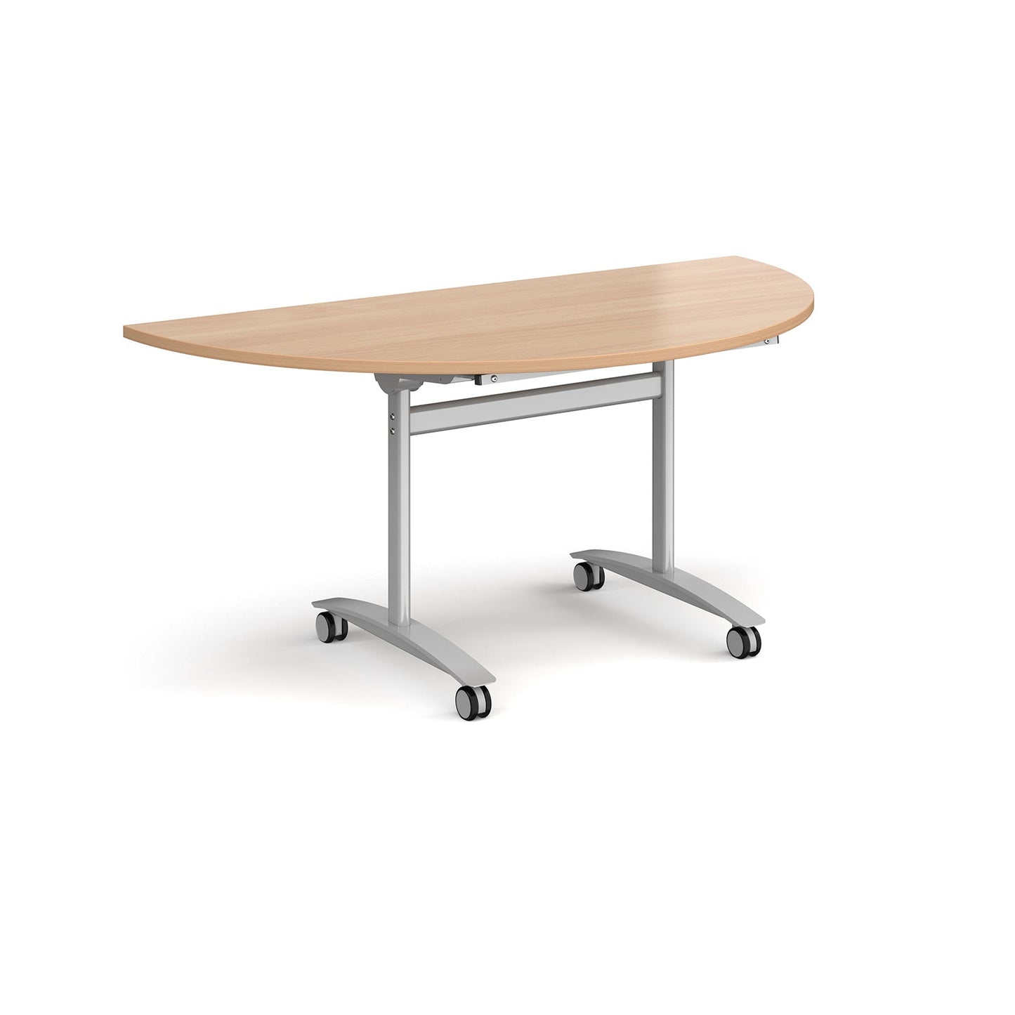 Semi circular deluxe flip top meeting table