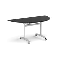 Semi circular deluxe flip top meeting table
