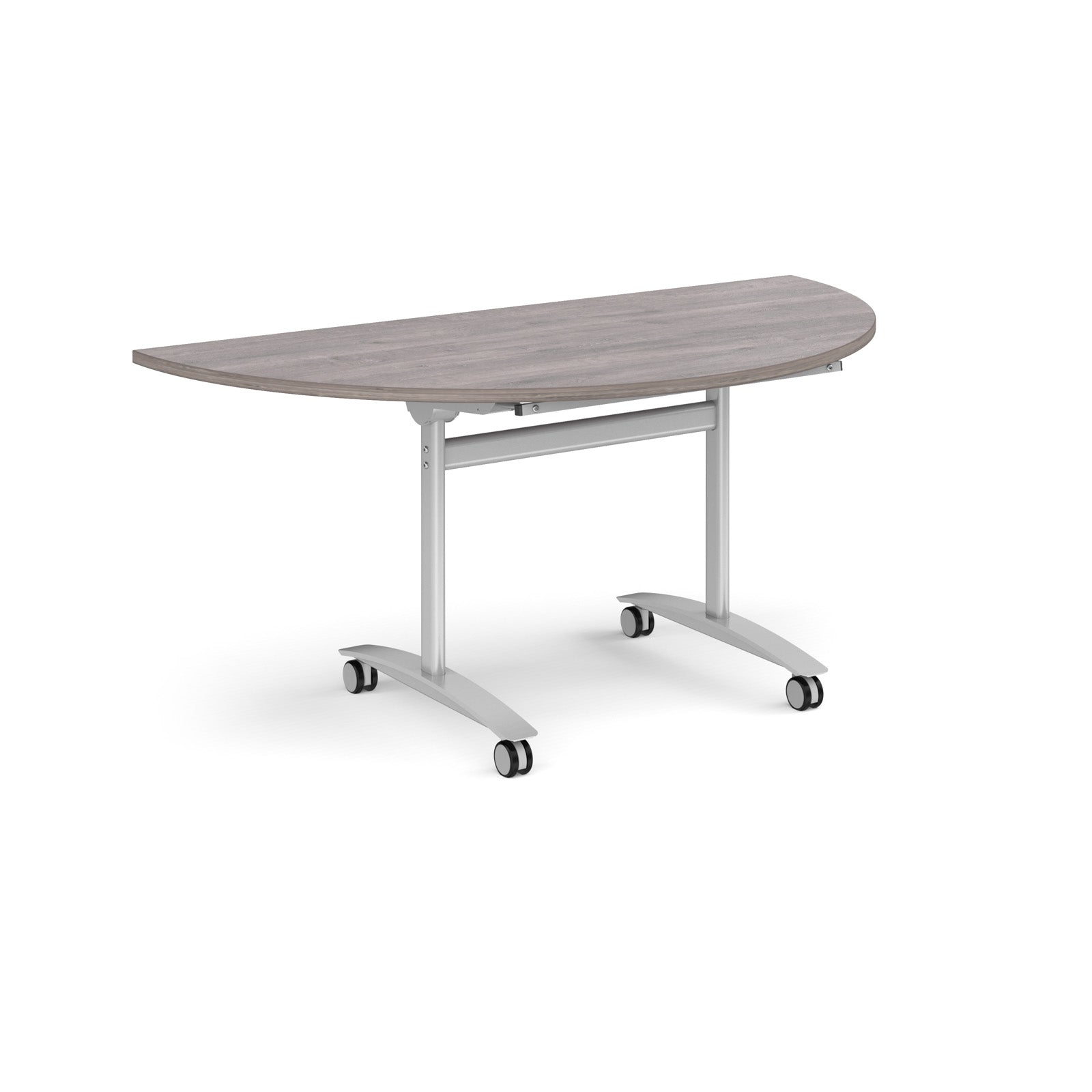 Semi circular deluxe flip top meeting table