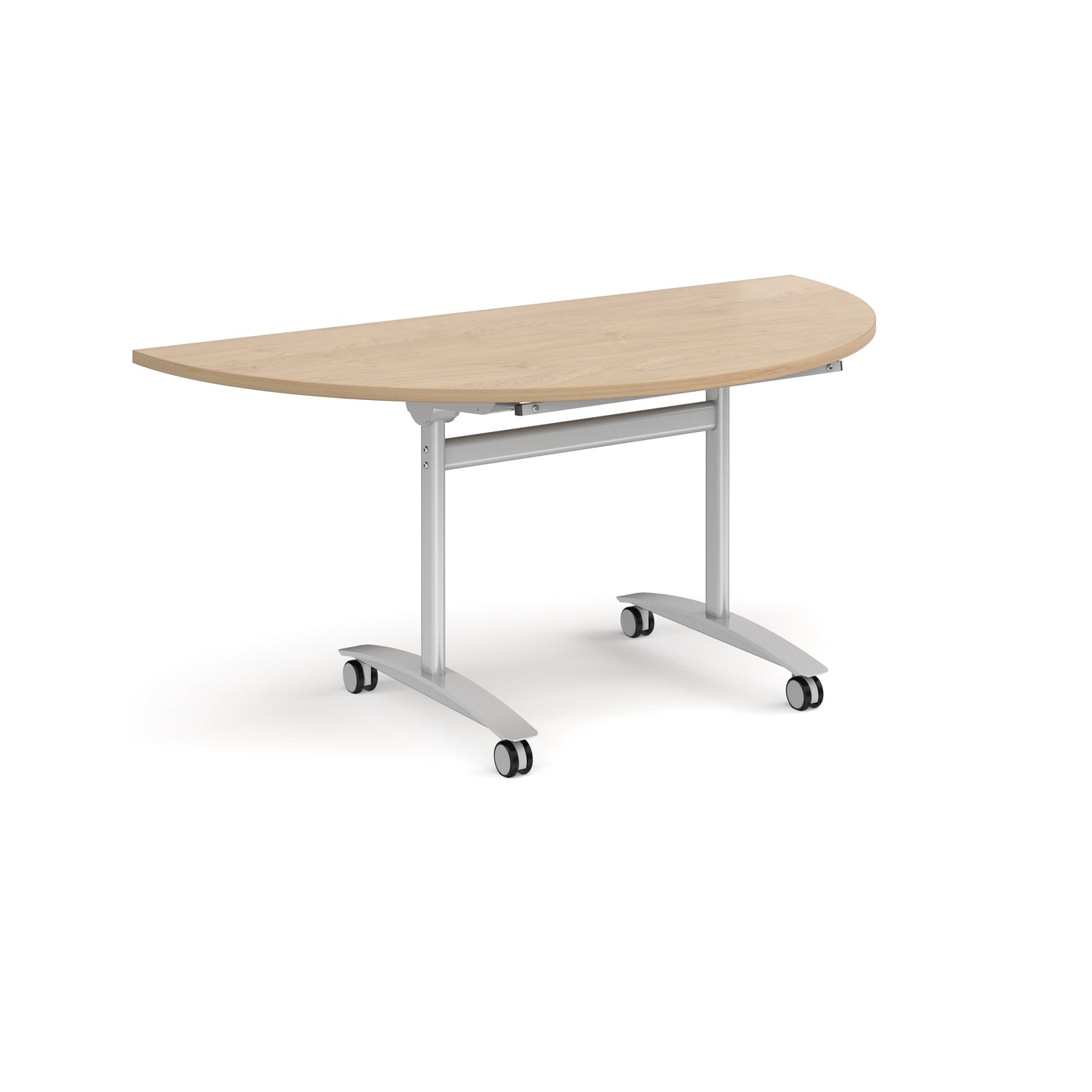Semi circular deluxe flip top meeting table