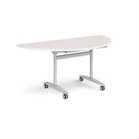 Semi circular deluxe flip top meeting table