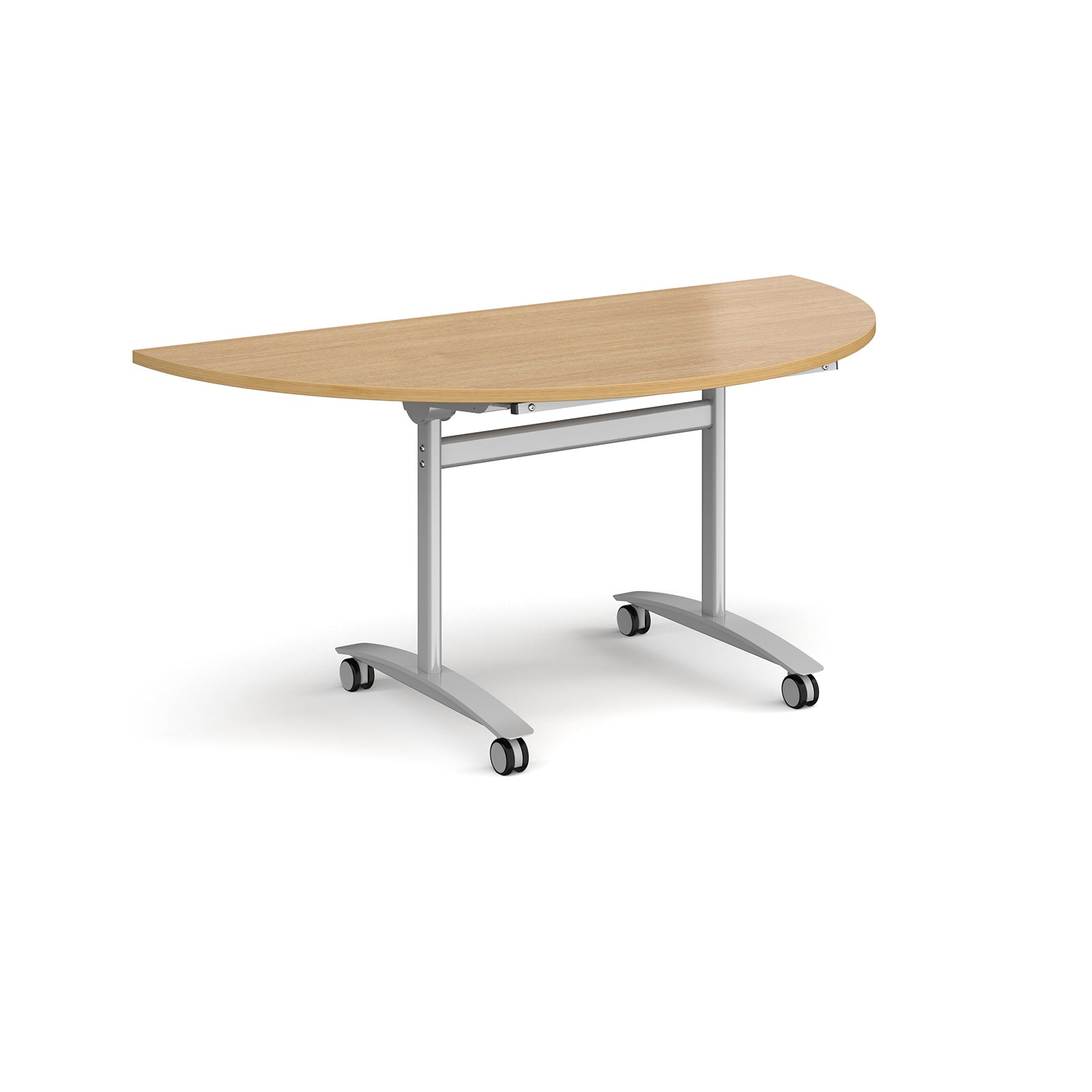 Semi circular deluxe flip top meeting table