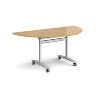Semi circular deluxe flip top meeting table