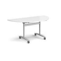 Semi circular deluxe flip top meeting table