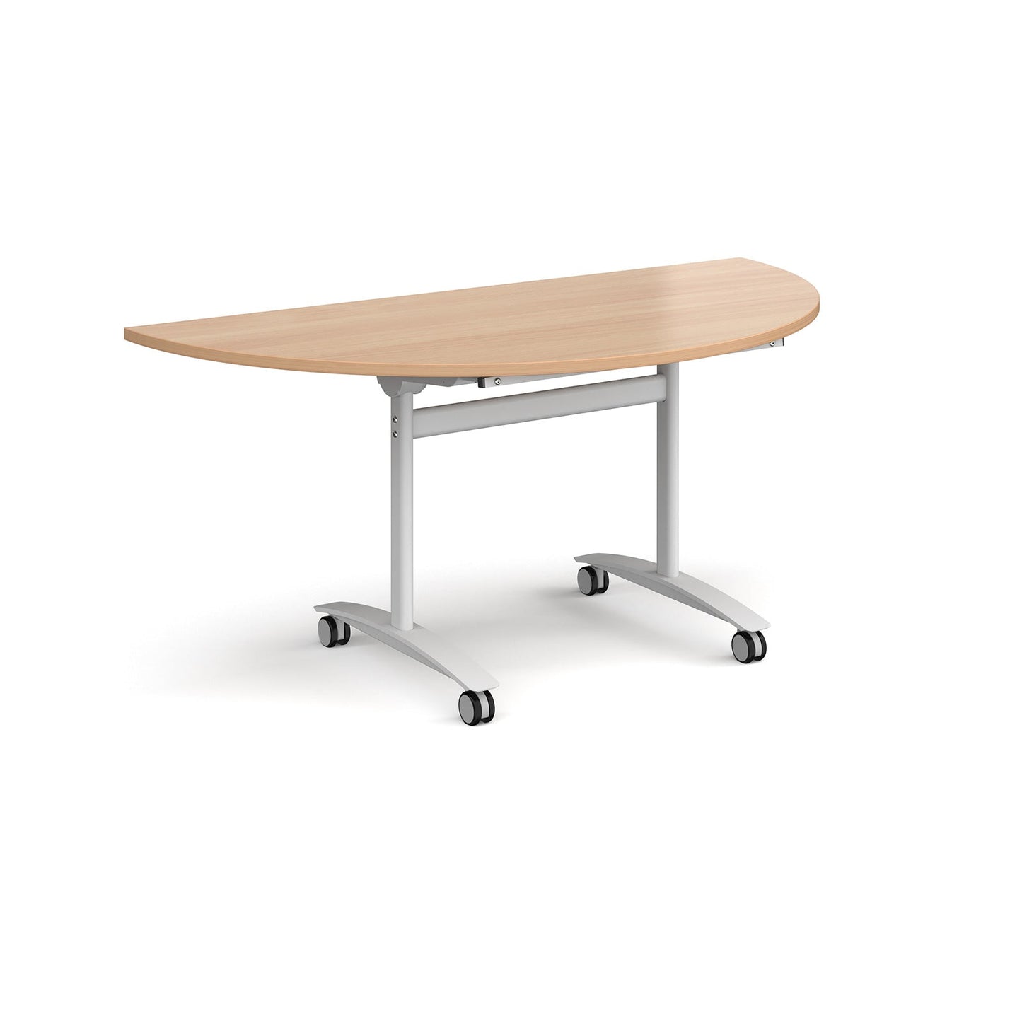 Semi circular deluxe flip top meeting table