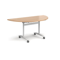 Semi circular deluxe flip top meeting table