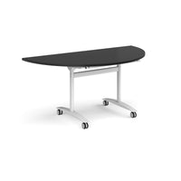 Semi circular deluxe flip top meeting table