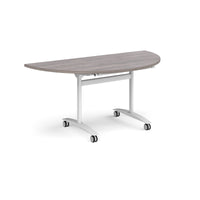 Semi circular deluxe flip top meeting table