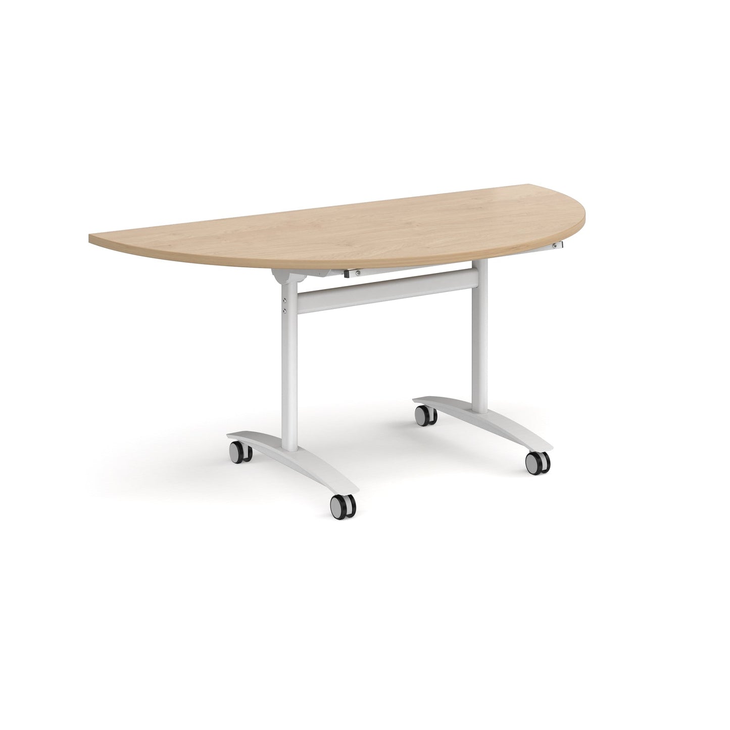 Semi circular deluxe flip top meeting table