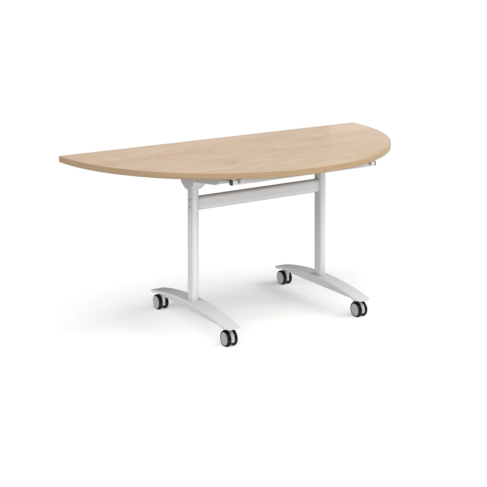Semi circular deluxe flip top meeting table
