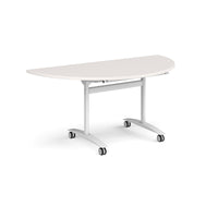 Semi circular deluxe flip top meeting table