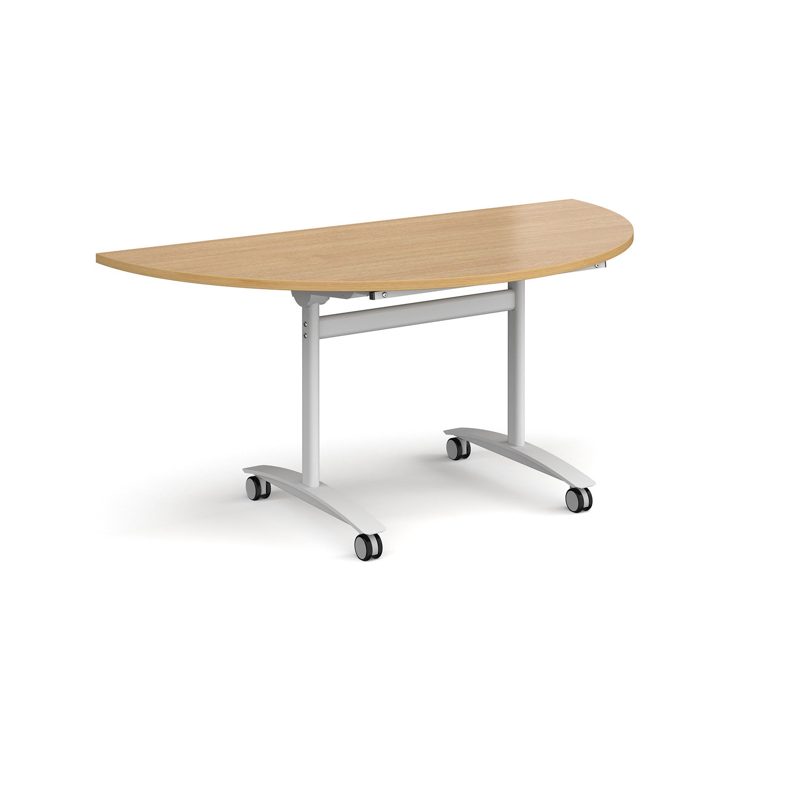 Semi circular deluxe flip top meeting table
