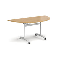 Semi circular deluxe flip top meeting table