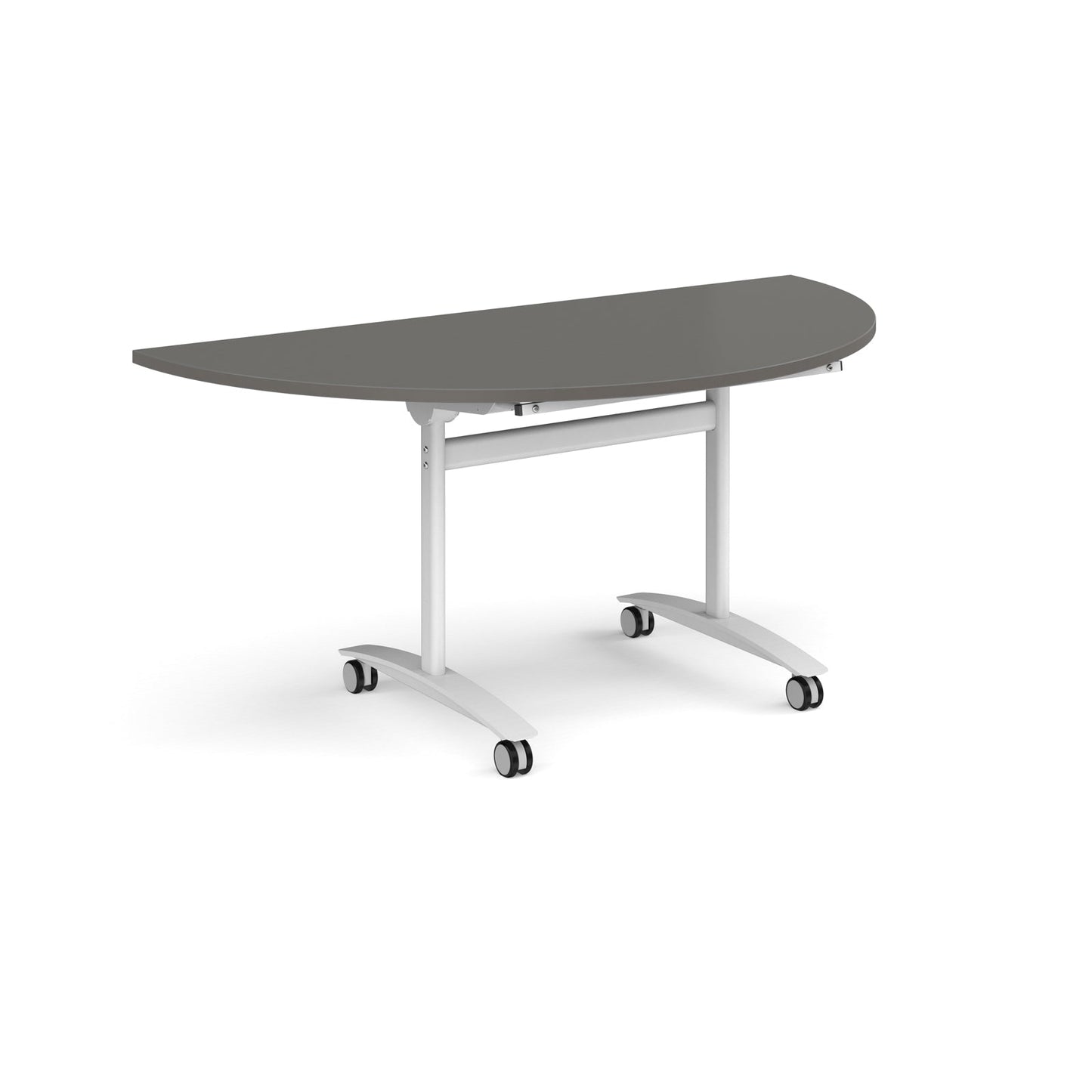 Semi circular deluxe flip top meeting table