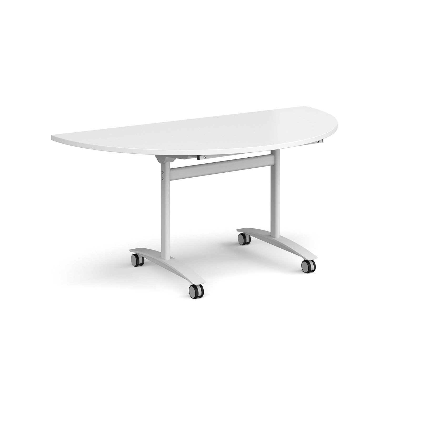 Semi circular deluxe flip top meeting table