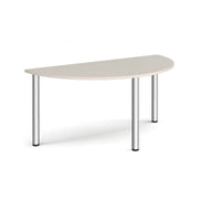 Semi circular radial leg meeting table