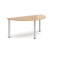 Semi circular radial leg meeting table