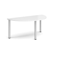 Semi circular radial leg meeting table