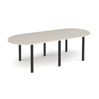 Radial end meeting table with 6 radial legs