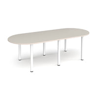 Radial end meeting table with 6 radial legs