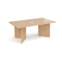 Arrow head rectangular power ready boardroom table