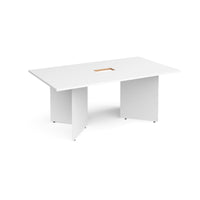 Arrow head rectangular power ready boardroom table