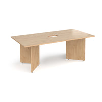 Arrow head rectangular power ready boardroom table