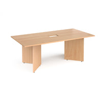 Arrow head rectangular power ready boardroom table