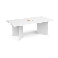 Arrow head rectangular power ready boardroom table