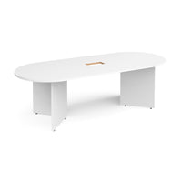 Arrow head radial end power ready boardroom table