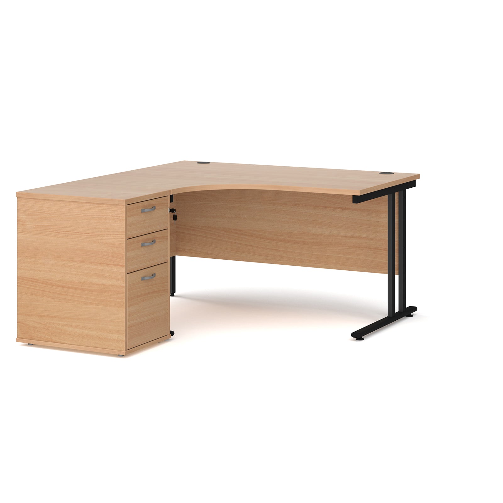 Maestro 25 left hand ergo desk with pedestal