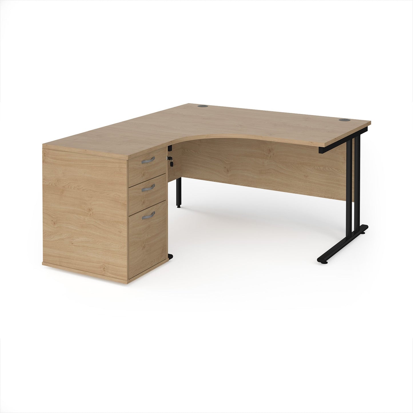Maestro 25 left hand ergo desk with pedestal