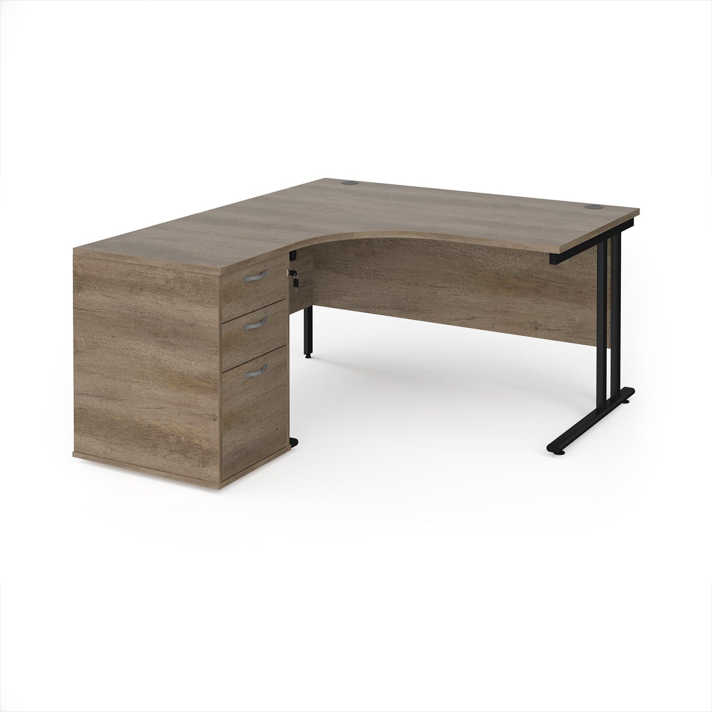 Maestro 25 left hand ergo desk with pedestal