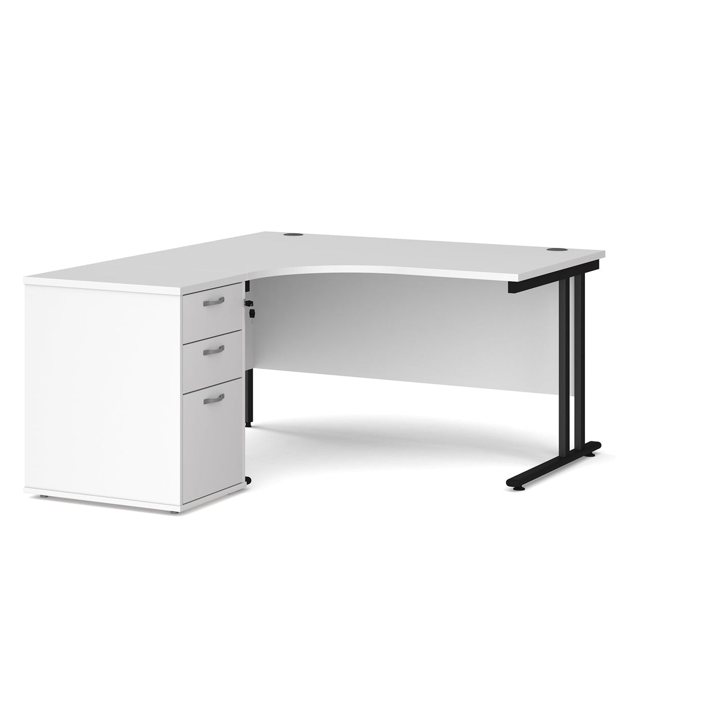 Maestro 25 left hand ergo desk with pedestal