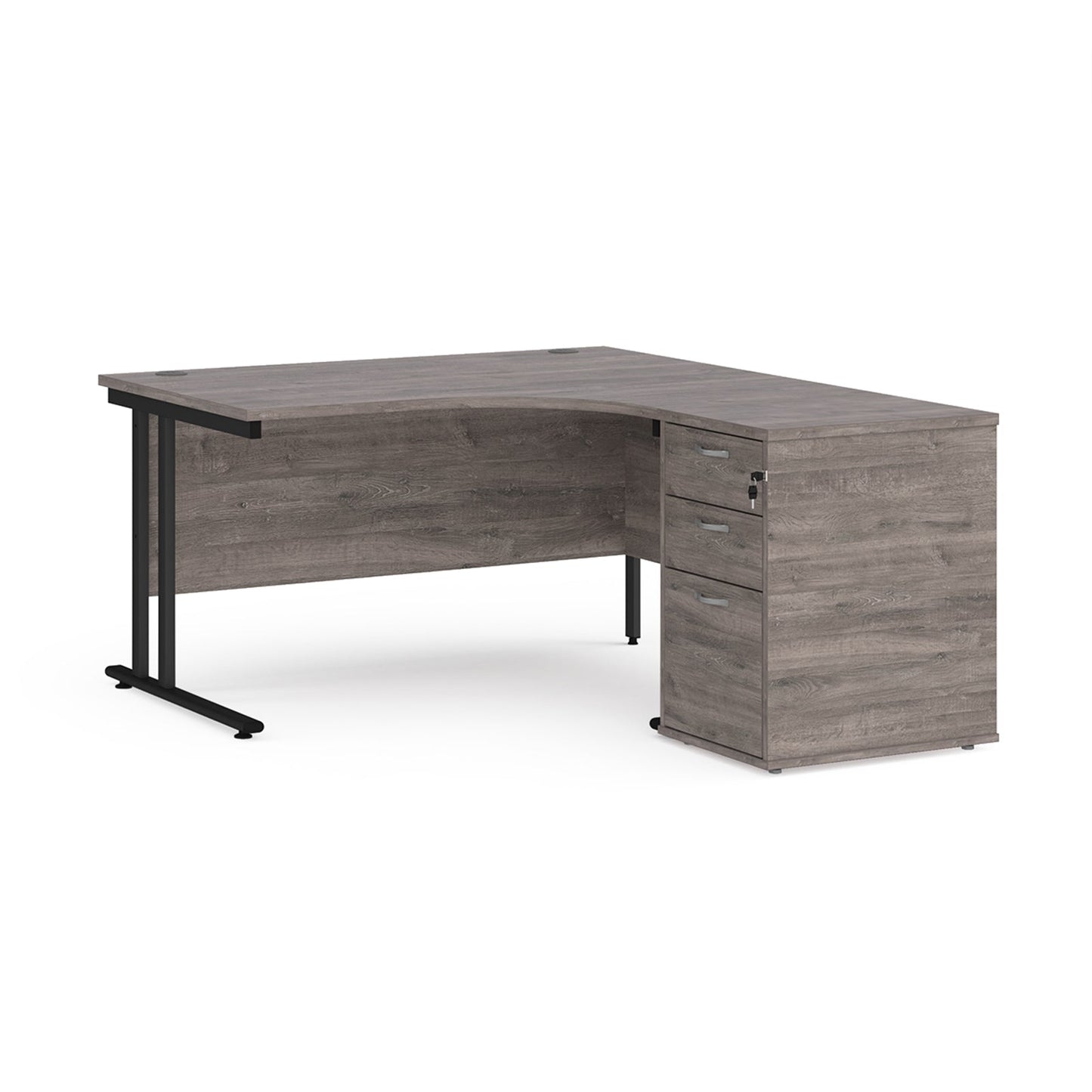 Maestro 25 right hand ergo desk with pedestal