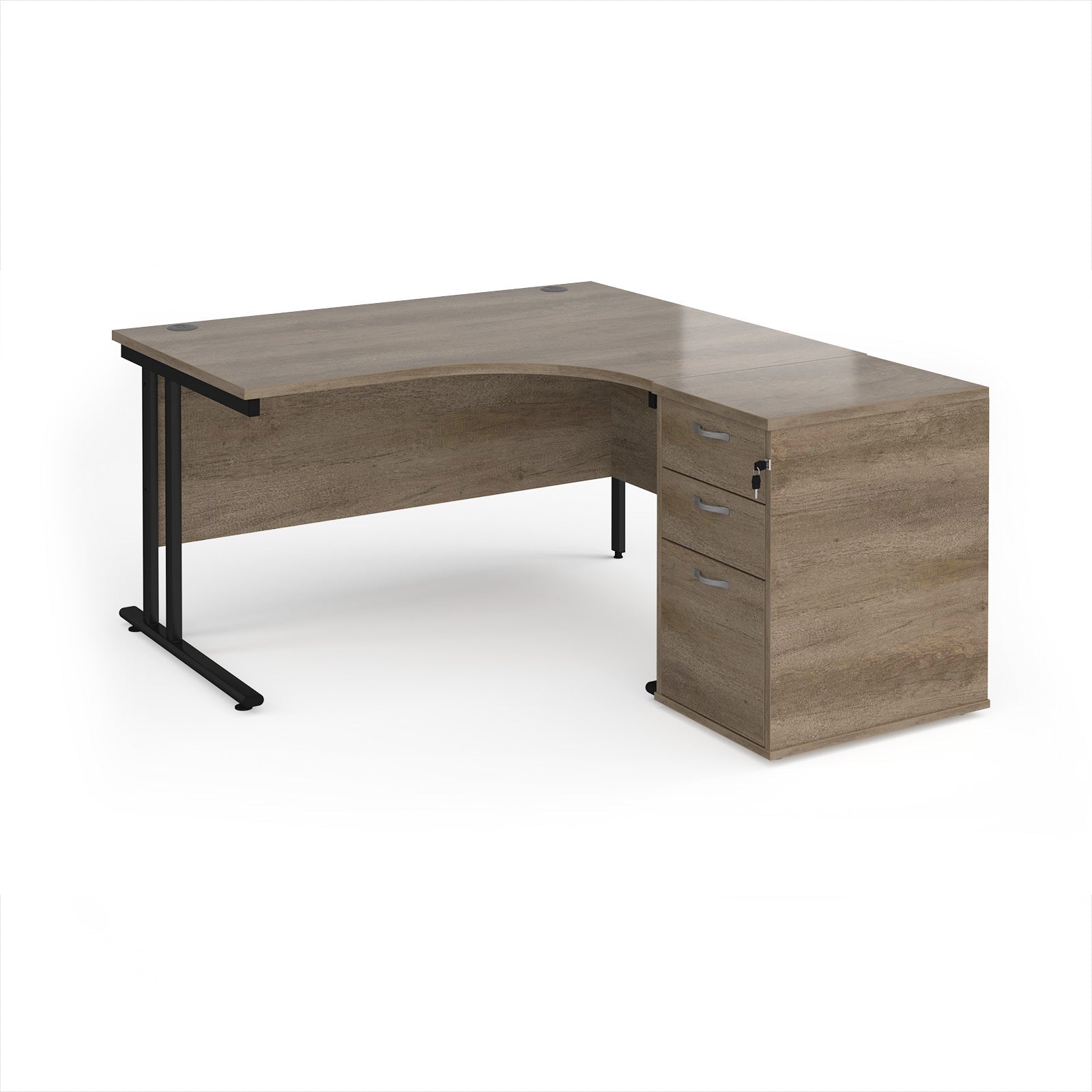 Maestro 25 right hand ergo desk with pedestal