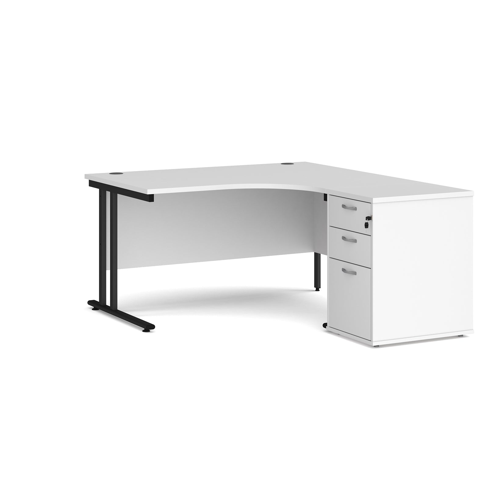Maestro 25 right hand ergo desk with pedestal