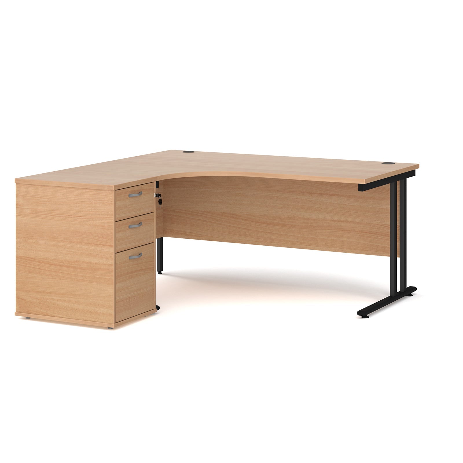 Maestro 25 left hand ergo desk with pedestal
