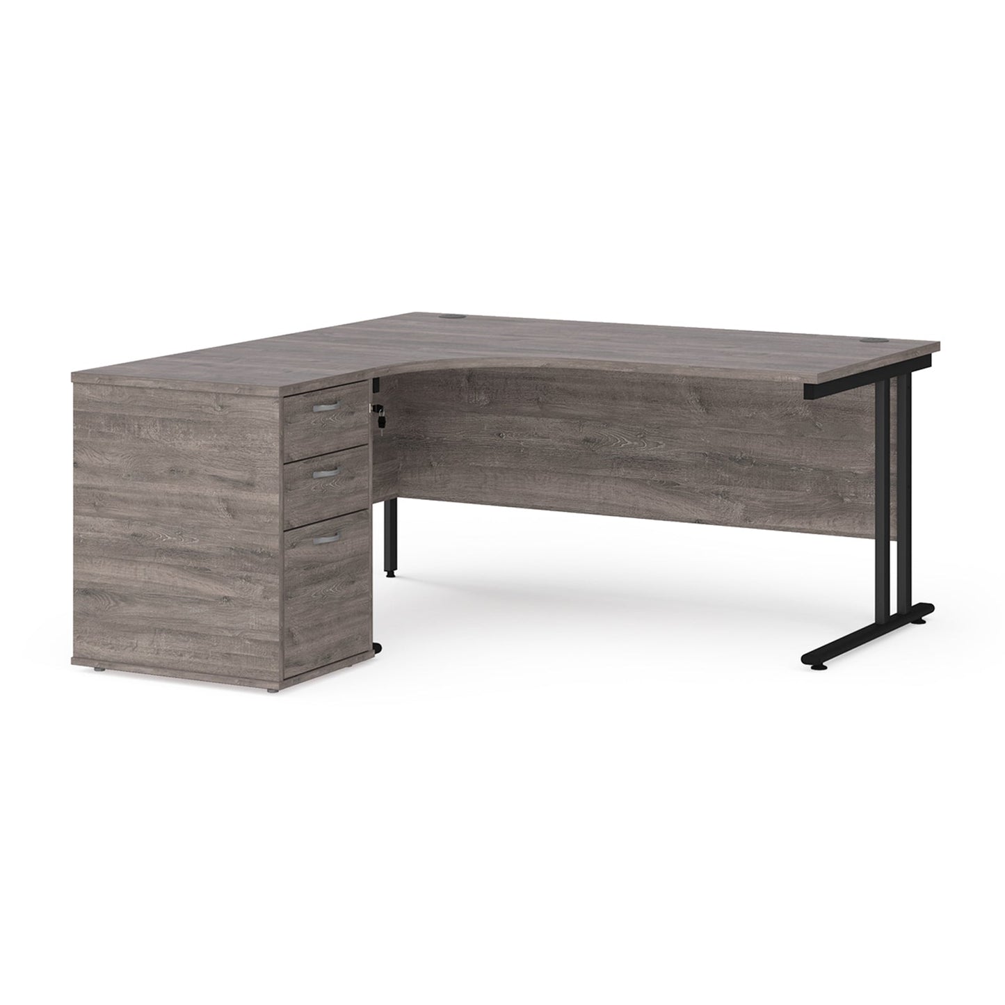 Maestro 25 left hand ergo desk with pedestal