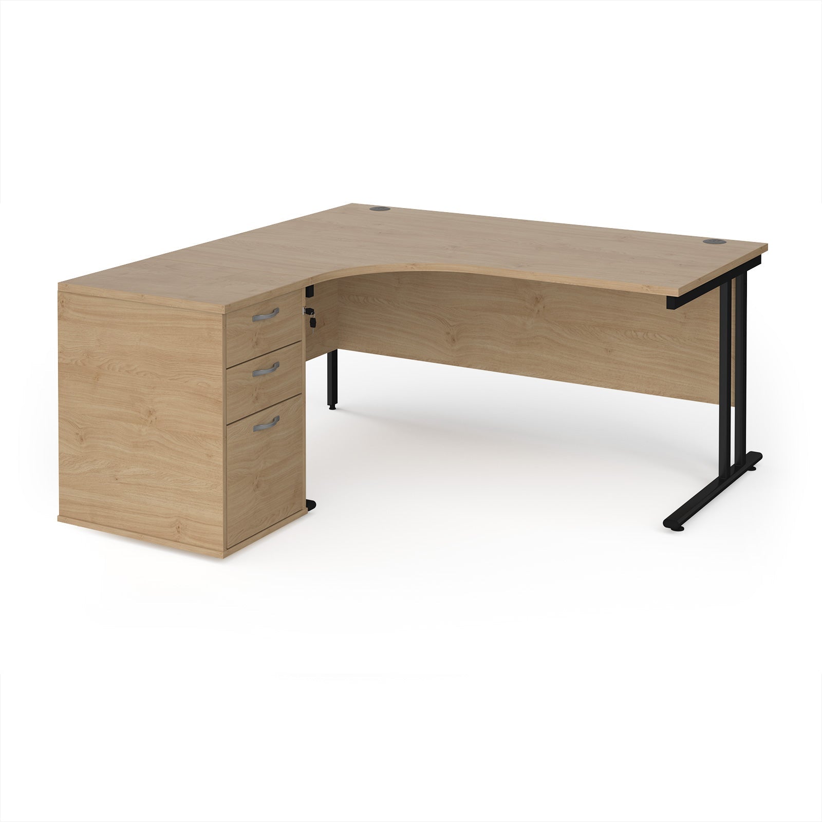 Maestro 25 left hand ergo desk with pedestal