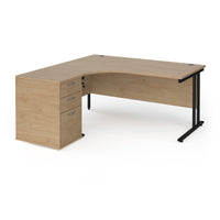 Maestro 25 left hand ergo desk with pedestal