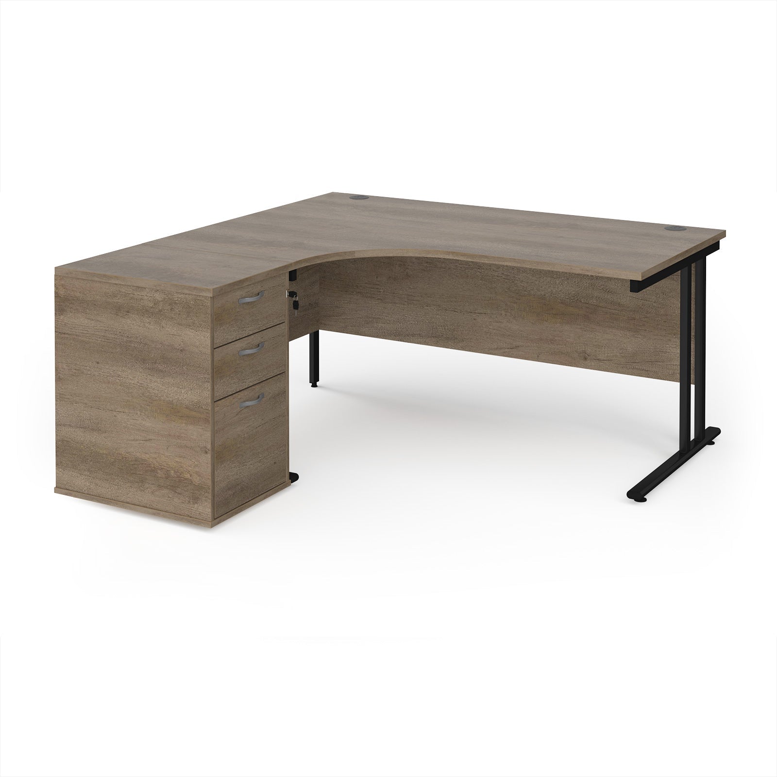 Maestro 25 left hand ergo desk with pedestal