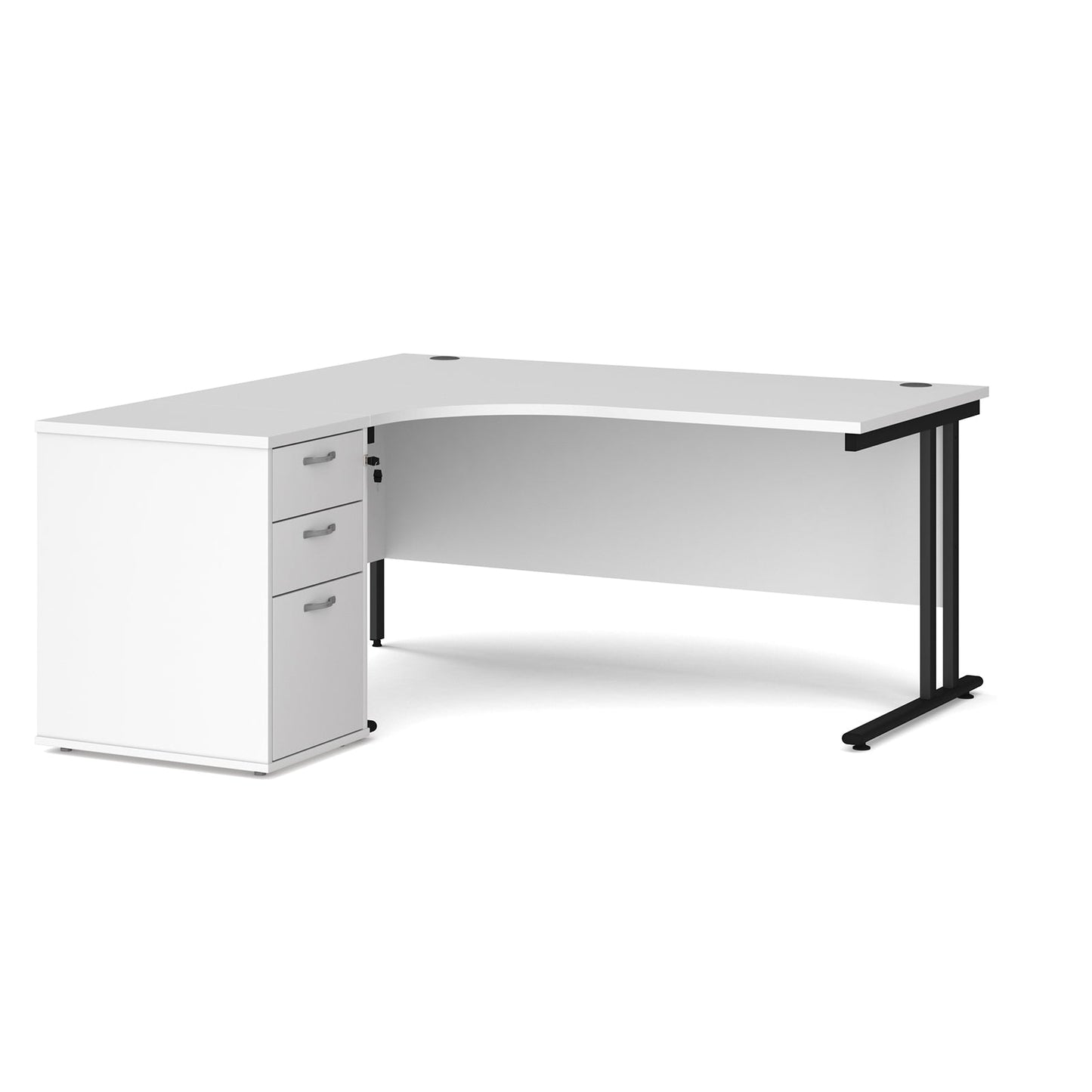 Maestro 25 left hand ergo desk with pedestal