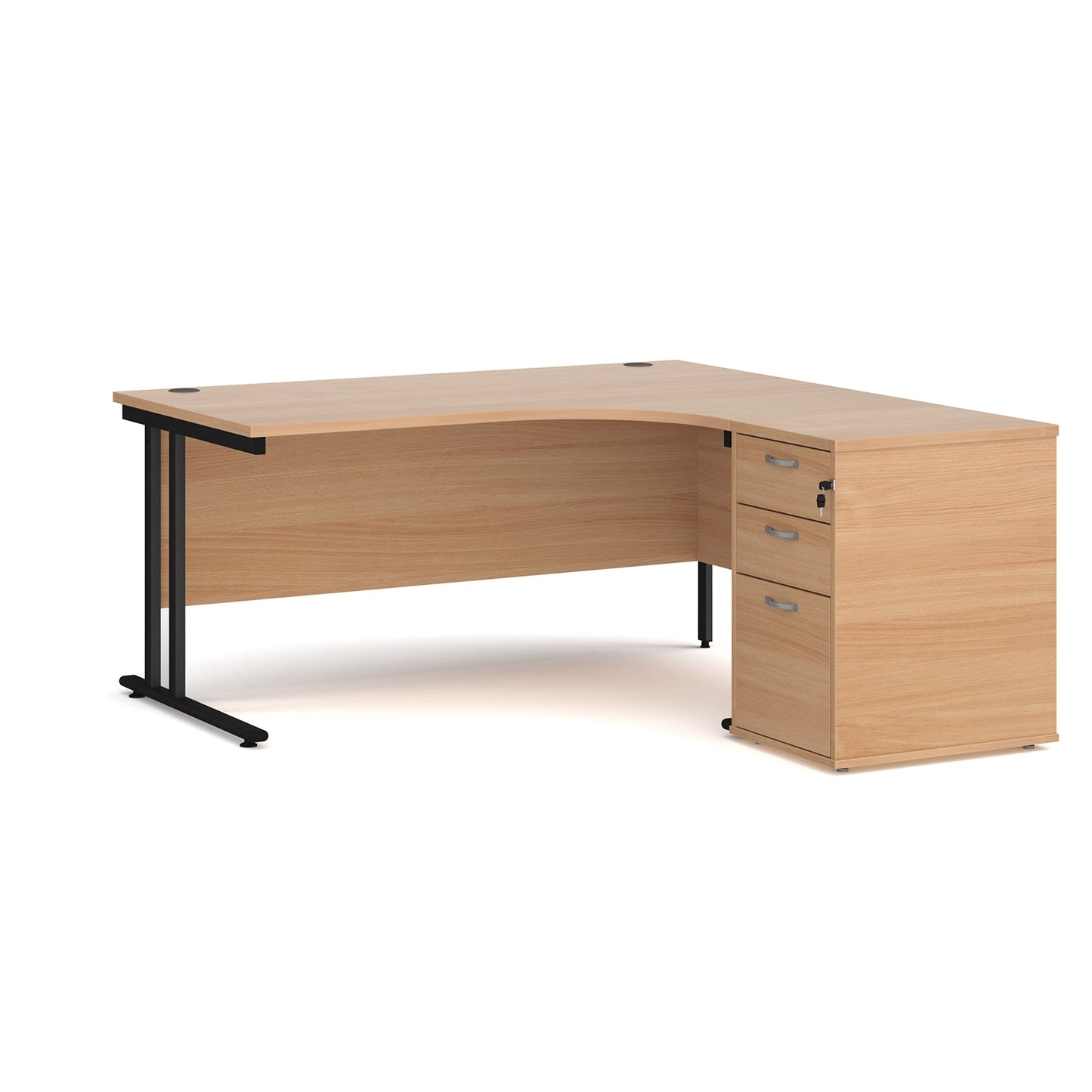 Maestro 25 right hand ergo desk with pedestal