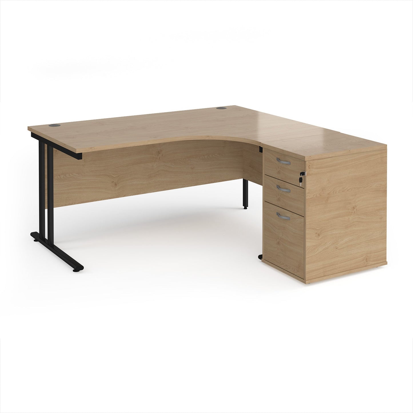 Maestro 25 right hand ergo desk with pedestal