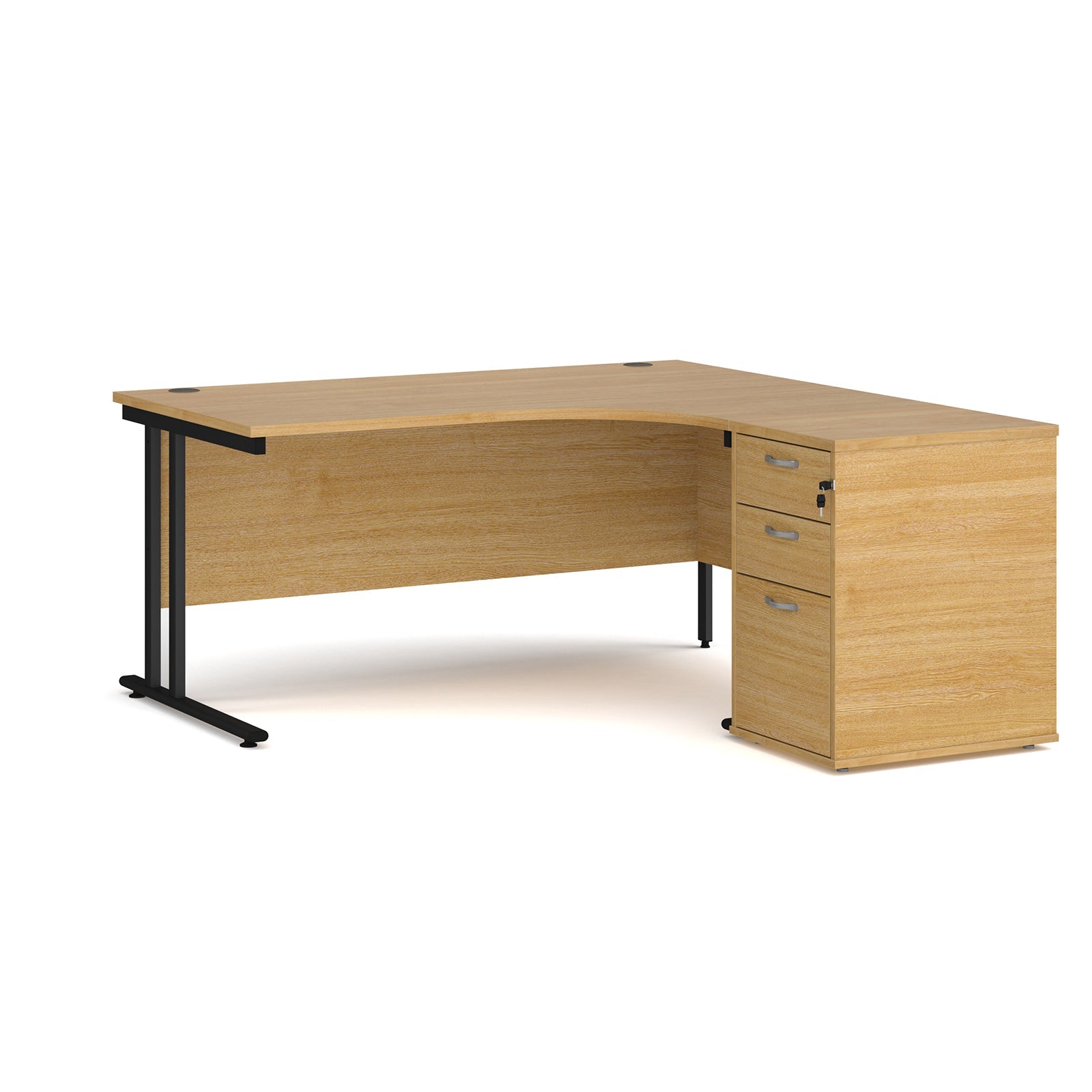 Maestro 25 right hand ergo desk with pedestal