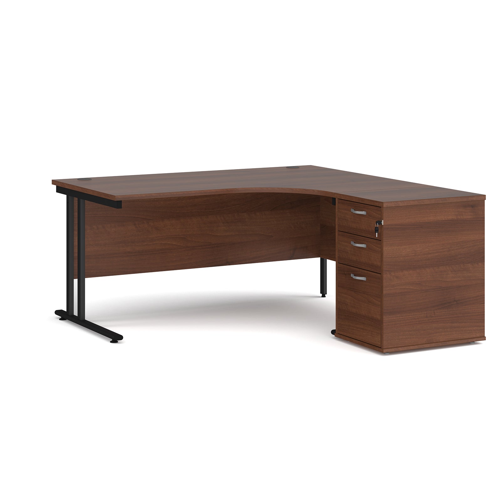 Maestro 25 right hand ergo desk with pedestal